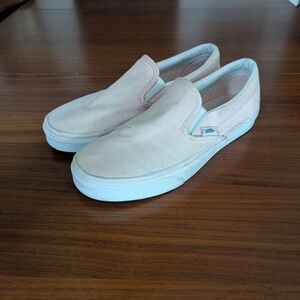 Vans Classic Sneakers Slip On Light Pink Casual Shoes Size Woman's 9 Pre Owned